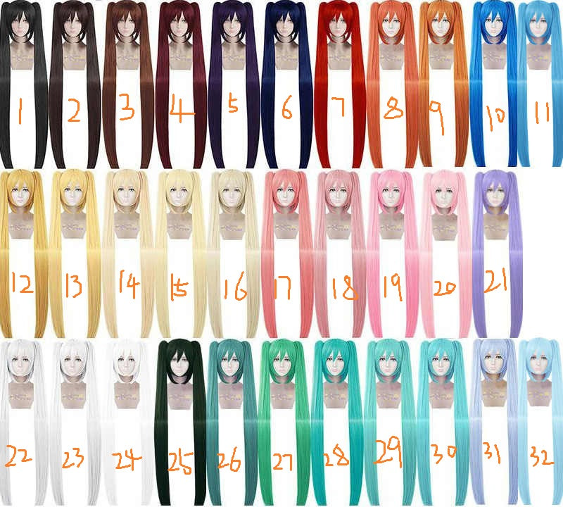 60cm/100cm/130cm Long Straight Twin Tail Anime Wig Cosplay Buy