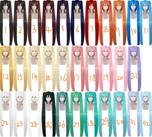 60cm/100cm/130cm Long Straight Twin Tail Anime Wig Cosplay Buy