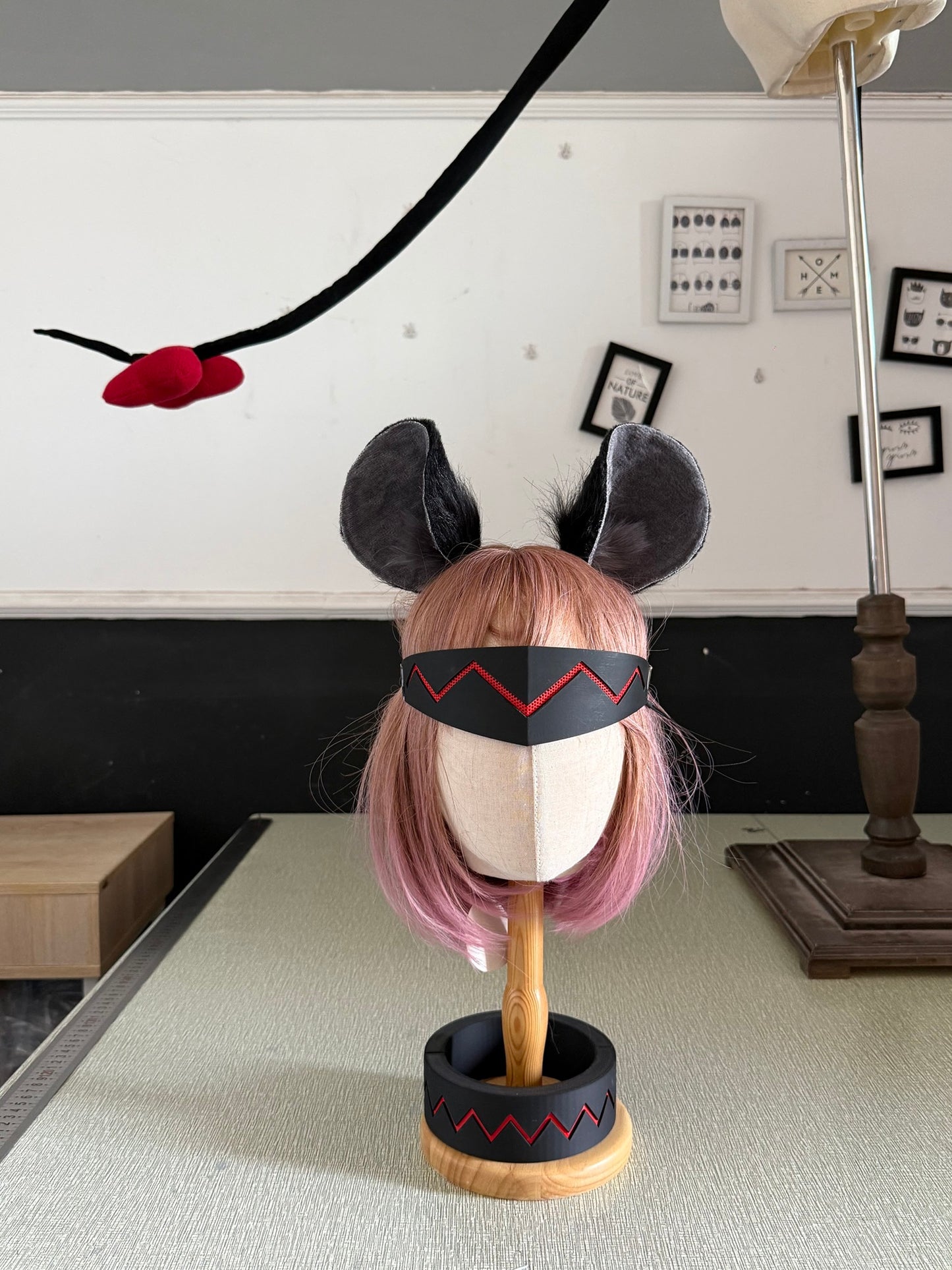 Hakos Baelz Snake Eyes Backup Rat Dancer Ears Eyemask Choker Tail Cosplay