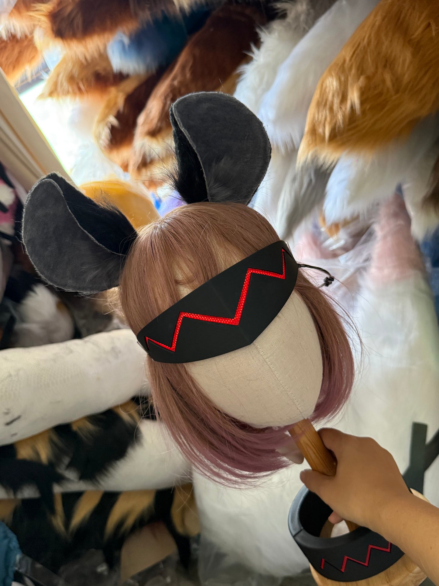 Hakos Baelz Snake Eyes Backup Rat Dancer Ears Eyemask Choker Tail Cosplay