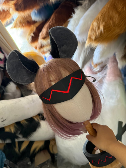 Hakos Baelz Snake Eyes Backup Rat Dancer Ears Eyemask Choker Tail Cosplay